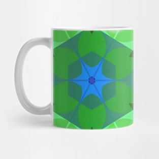 Retro Mandala Flower Green and Red Mug